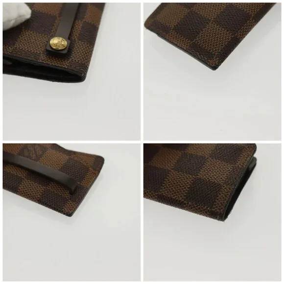 LOUIS VUITTON Damier Ebene Clochette Key Case N62661 LV Auth BA4483